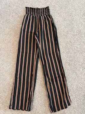 Billabong Black Striped Wide Leg Pants